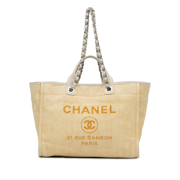 Chanel Medium Raffia Deauville Satchel (SHG-1hmcTk)