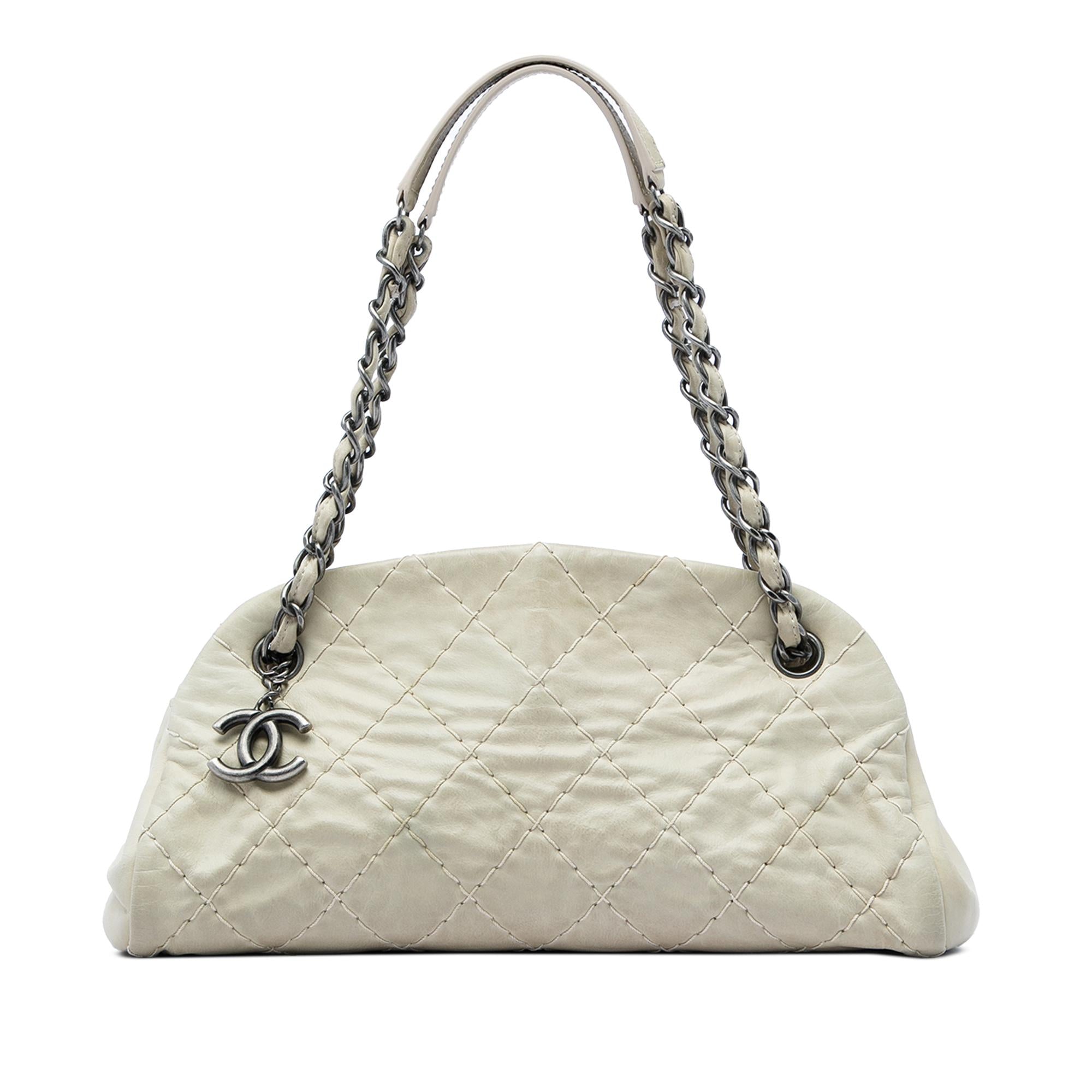 Chanel Medium Stitched Aged Calfskin Just Mademoiselle Bowling Bag