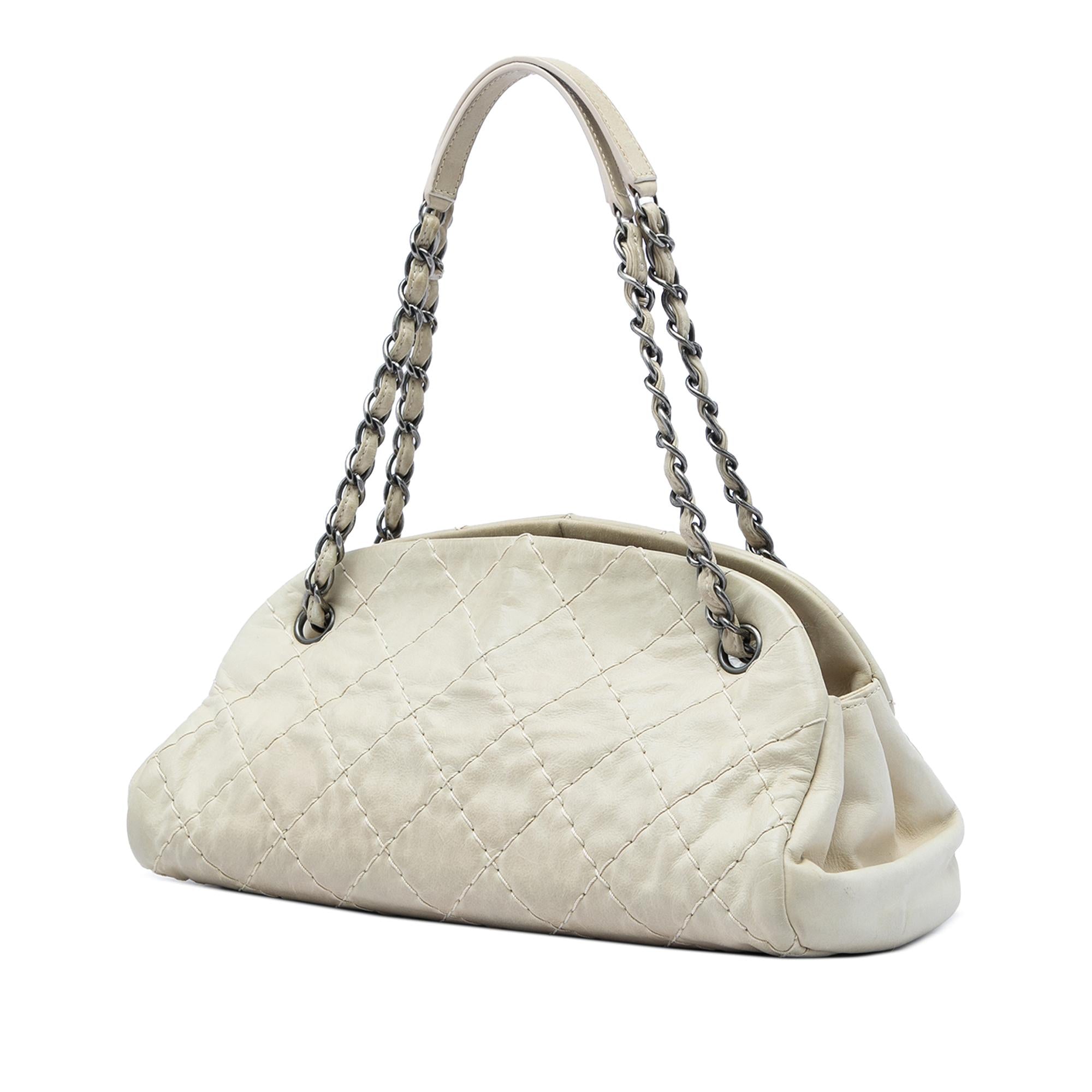 Chanel Medium Stitched Aged Calfskin Just Mademoiselle Bowling Bag