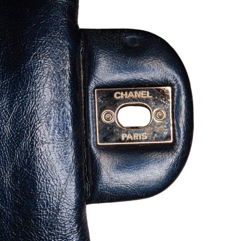 Chanel Medium Studded Leather Airlines Double Flap (SHG-MHpqyU)