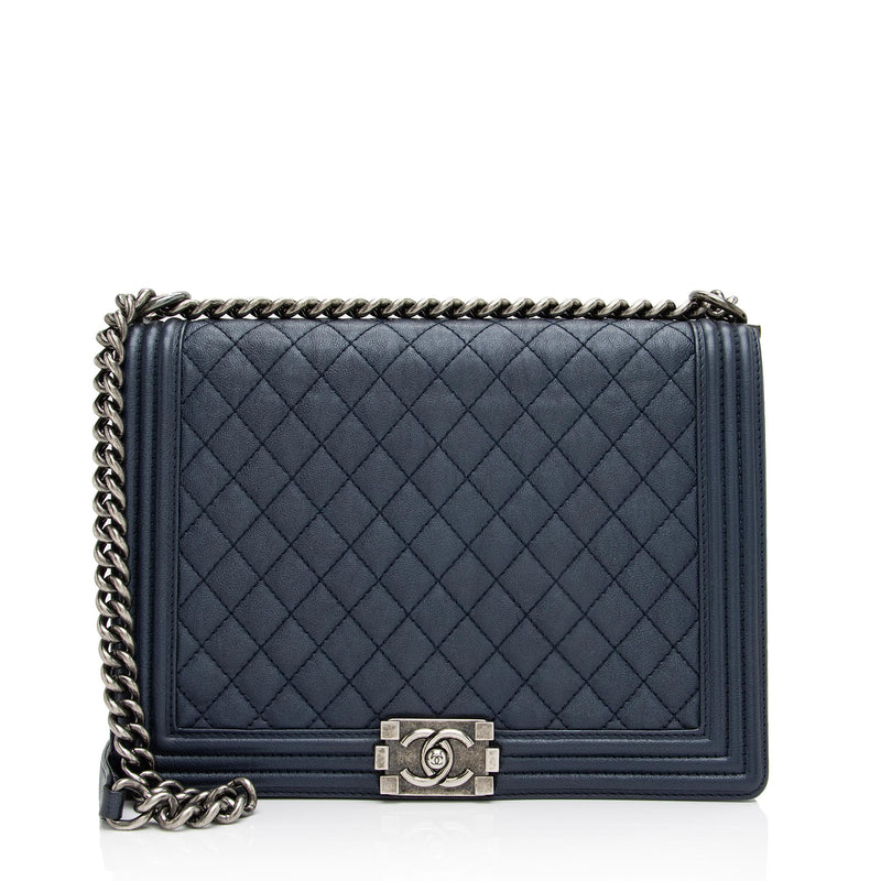 Chanel Metallic Calfskin Large Boy Bag (SHF-23341) – LuxeDH