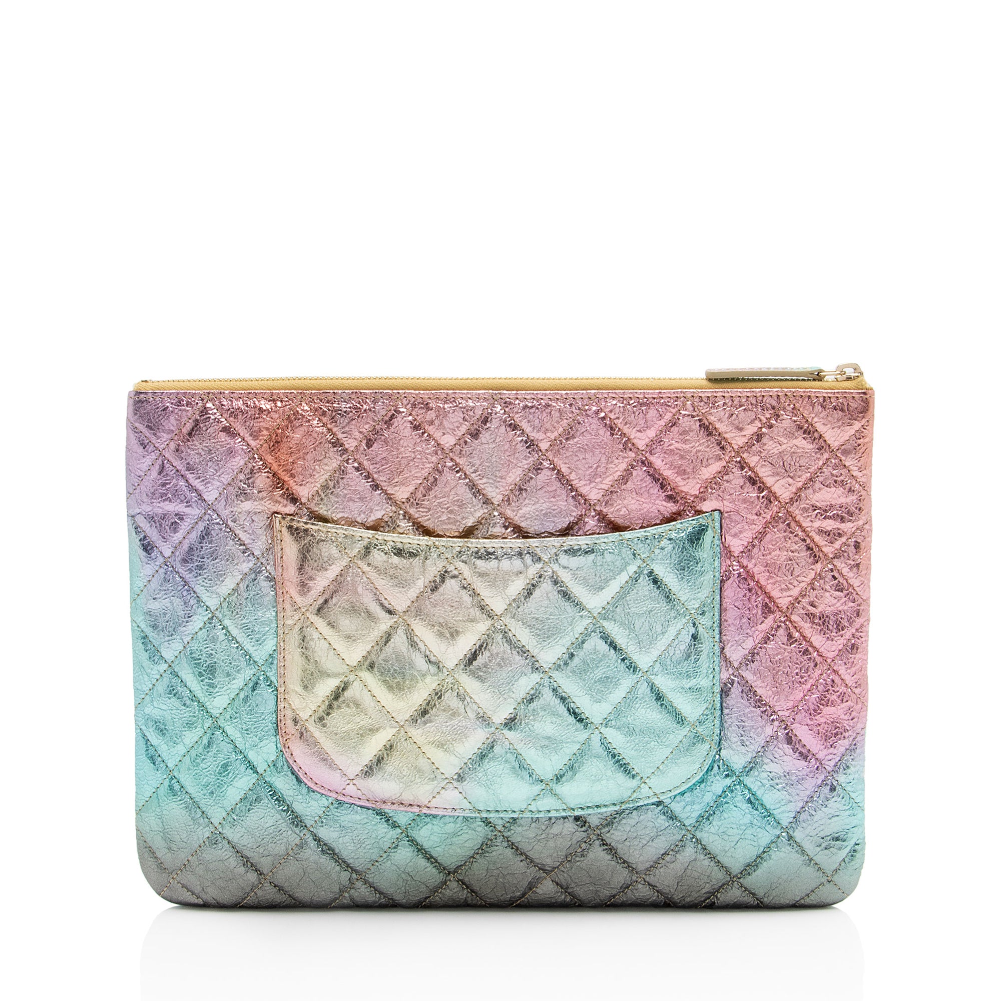 Chanel Metallic Calfskin Rainbow Reissue Pouch (SHF-Iy12ka)