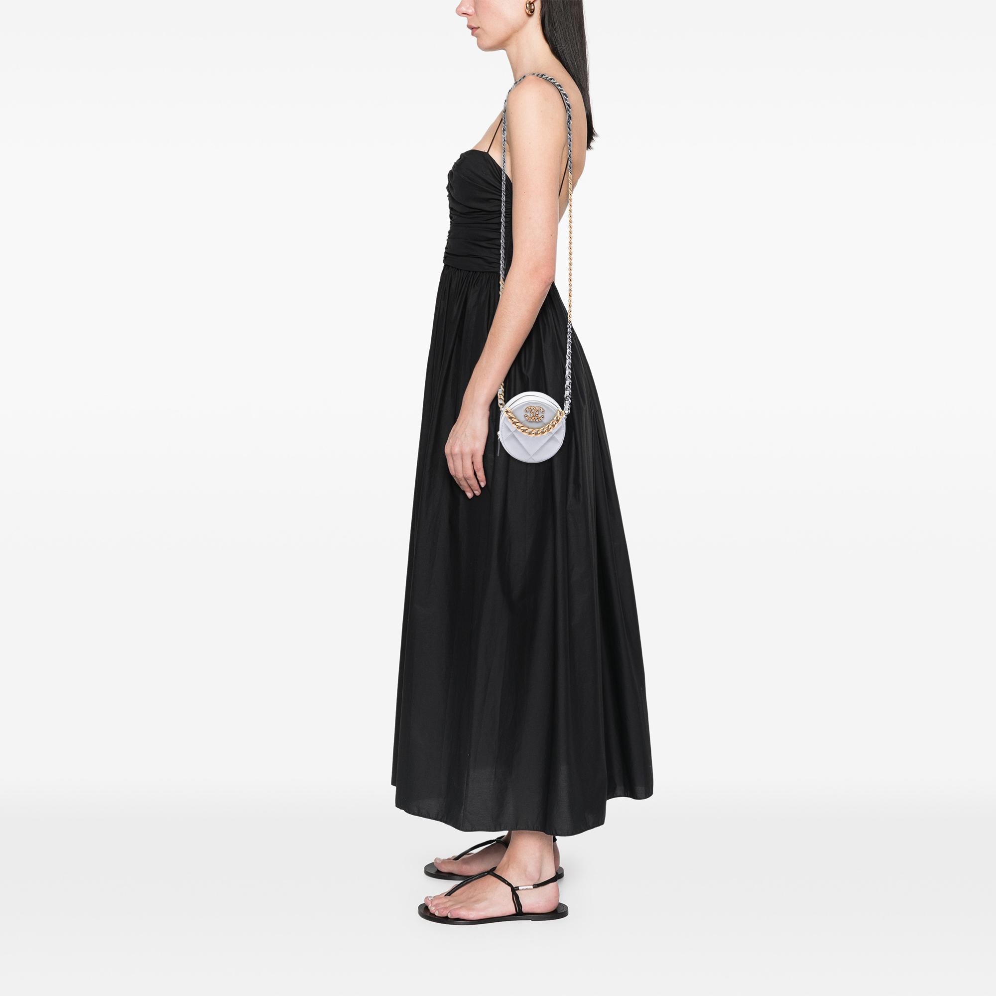 Chanel Metallic Lambskin 19 Round Clutch with Chain