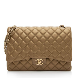 Chanel Metallic Lambskin Classic Maxi Double Flap Bag (SHF-kjT4fr