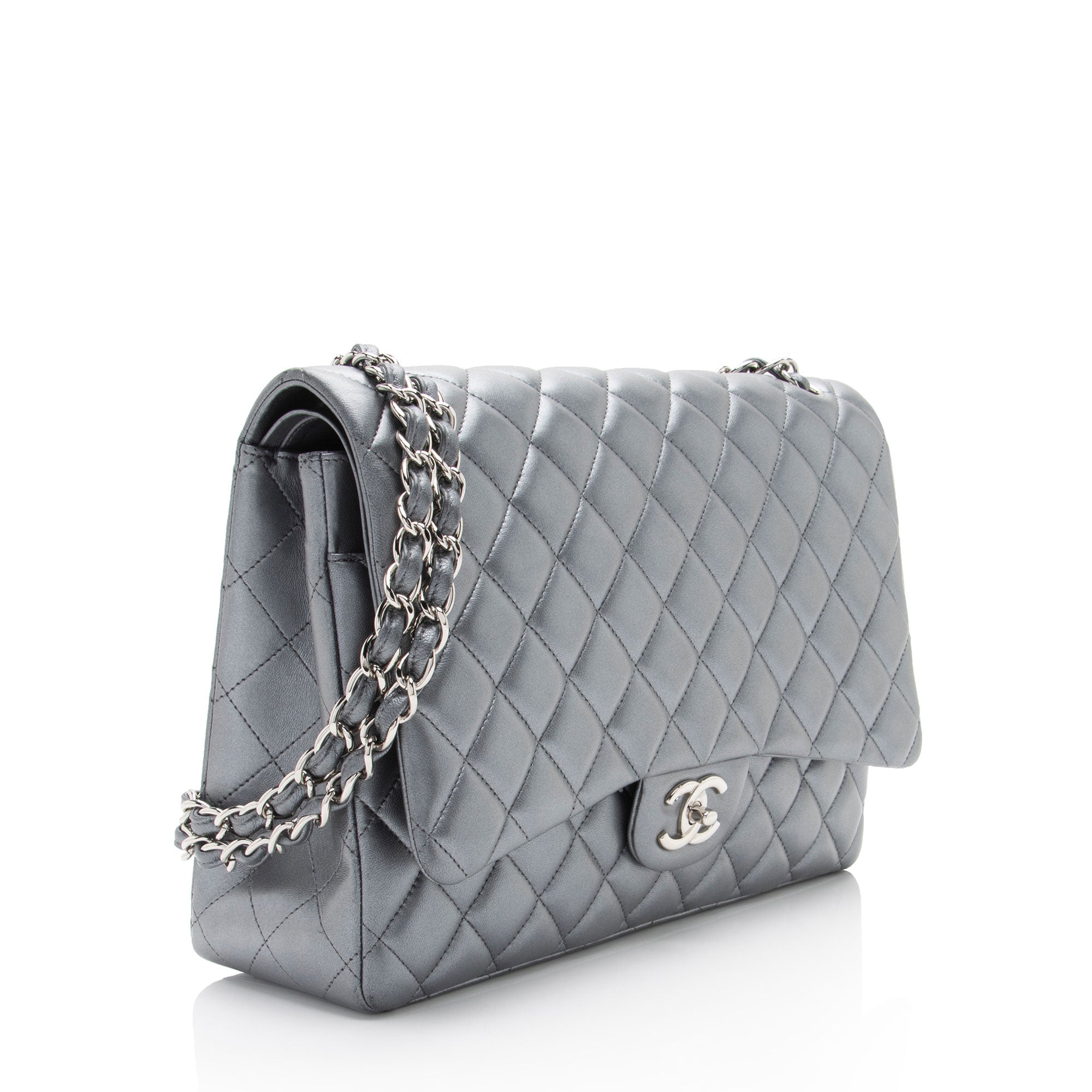 Chanel Metallic Lambskin Classic Maxi Double Flap Bag