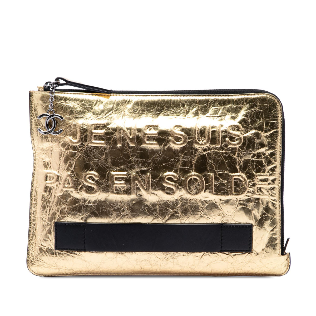 Chanel Metallic Lambskin Je Ne Suis Pas En Solde Clutch