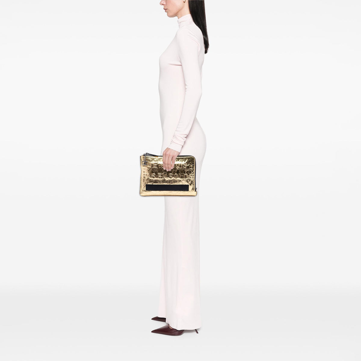 Chanel Metallic Lambskin Je Ne Suis Pas En Solde Clutch