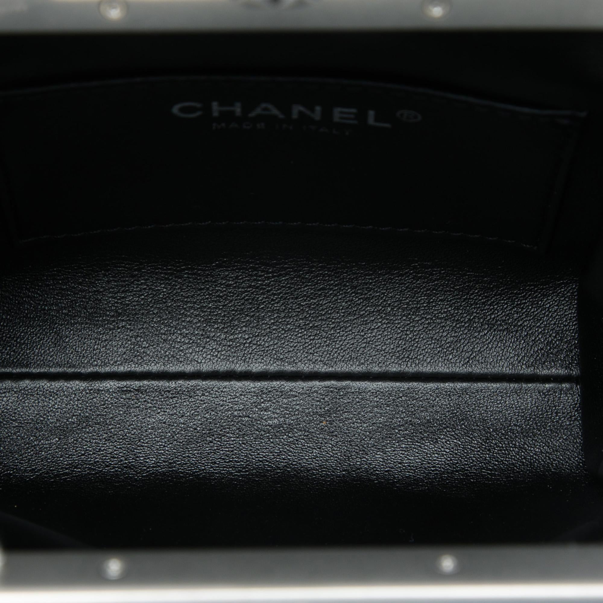 Chanel Metallic Lambskin Quilted Evening Wristlet Clutch