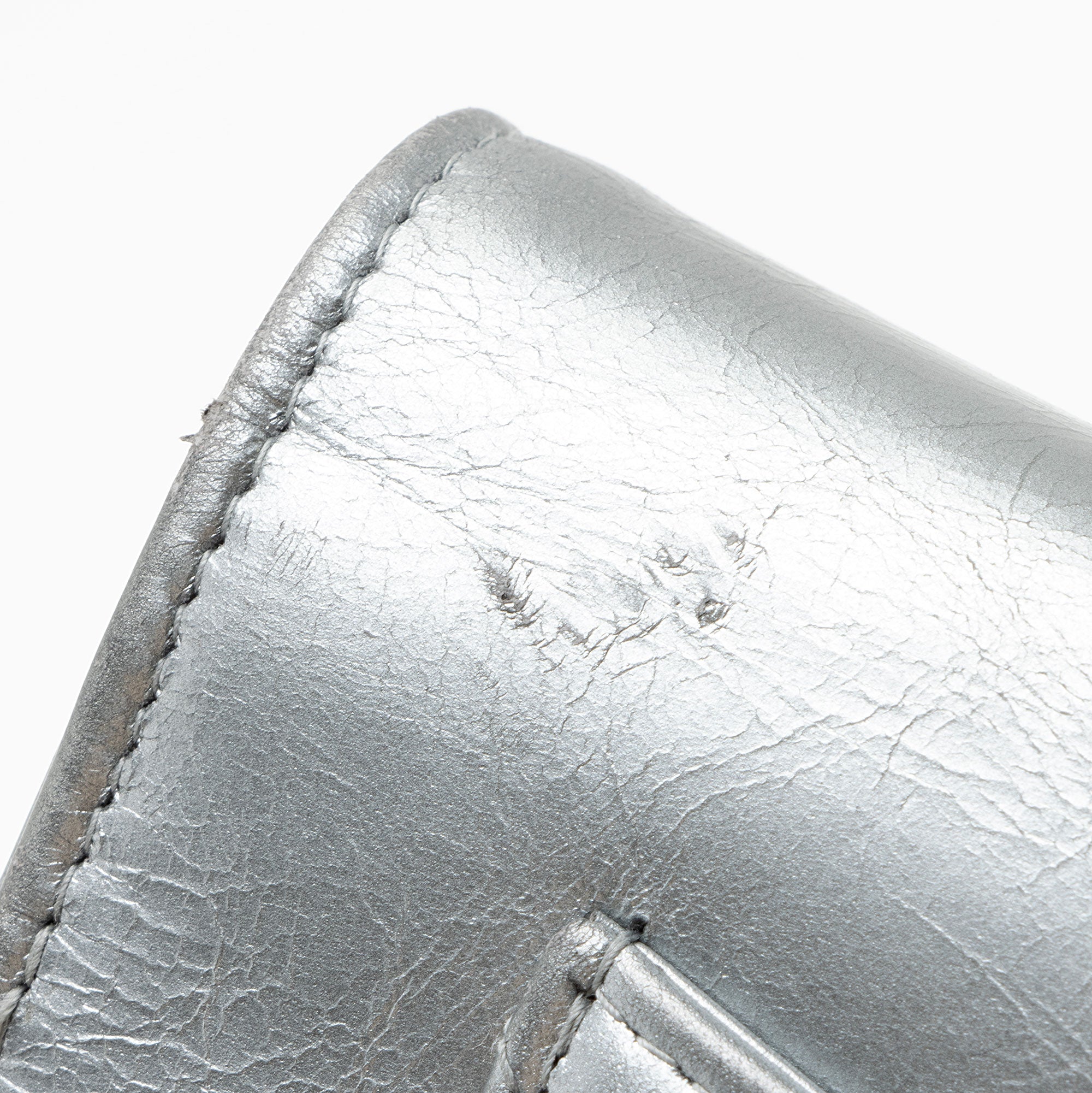Chanel Metallic Lambskin Written In Chain Wallet on Chain