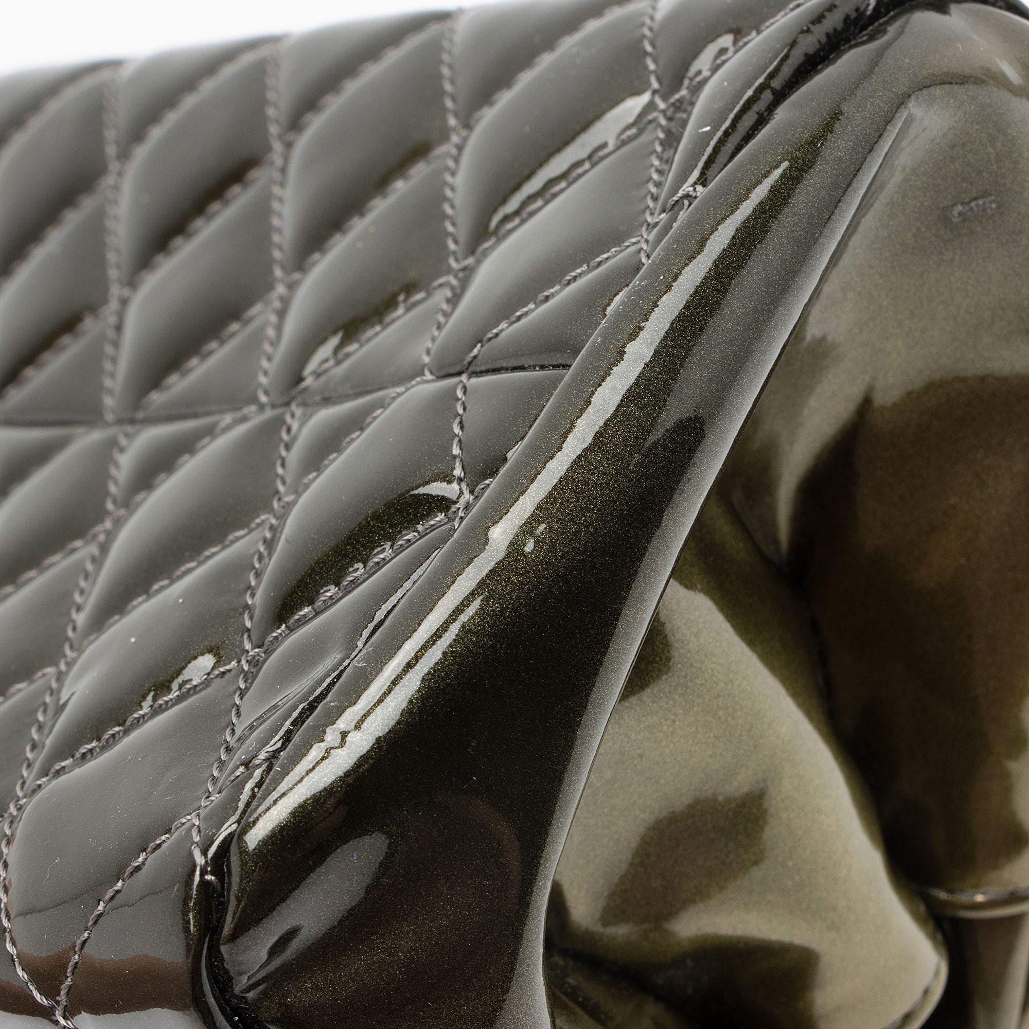 Chanel Metallic Patent Leather Just Mademoiselle Bowler Bag (SHF-9cE7hE)