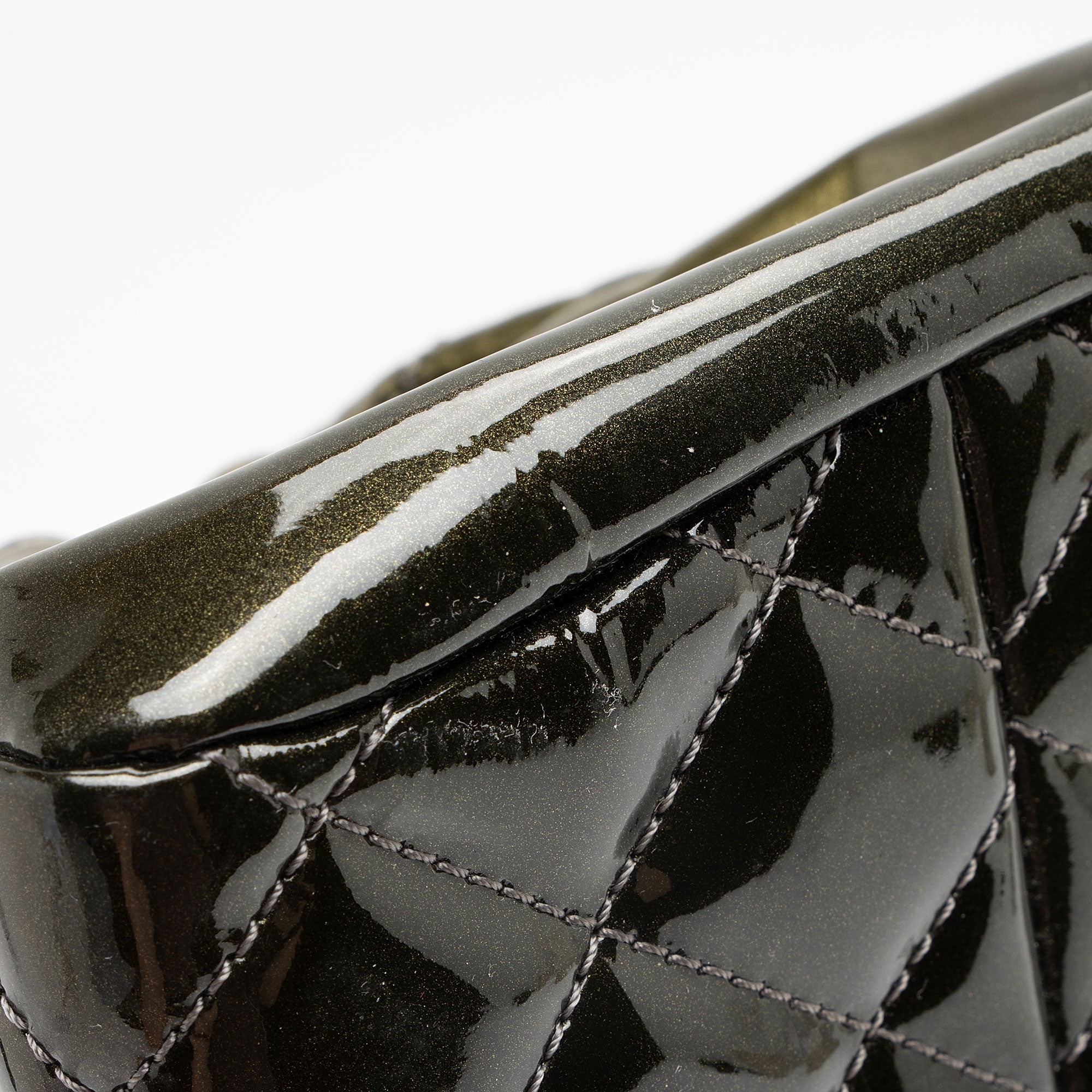 Chanel Metallic Patent Leather Just Mademoiselle Bowler Bag (SHF-9cE7hE)