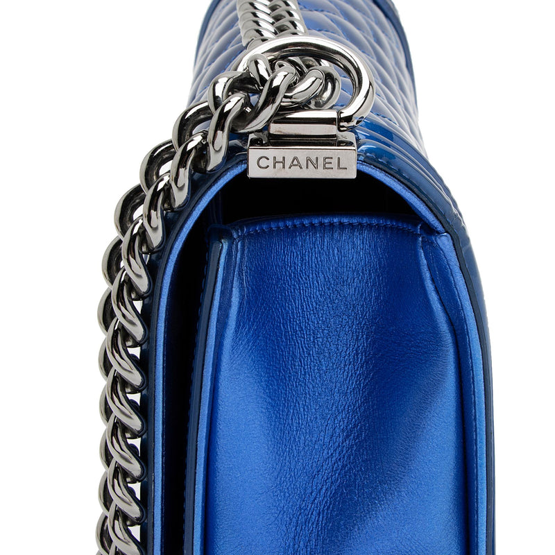 Chanel Metallic Patent Leather Old Medium Boy Bag (SHF-23789) – LuxeDH