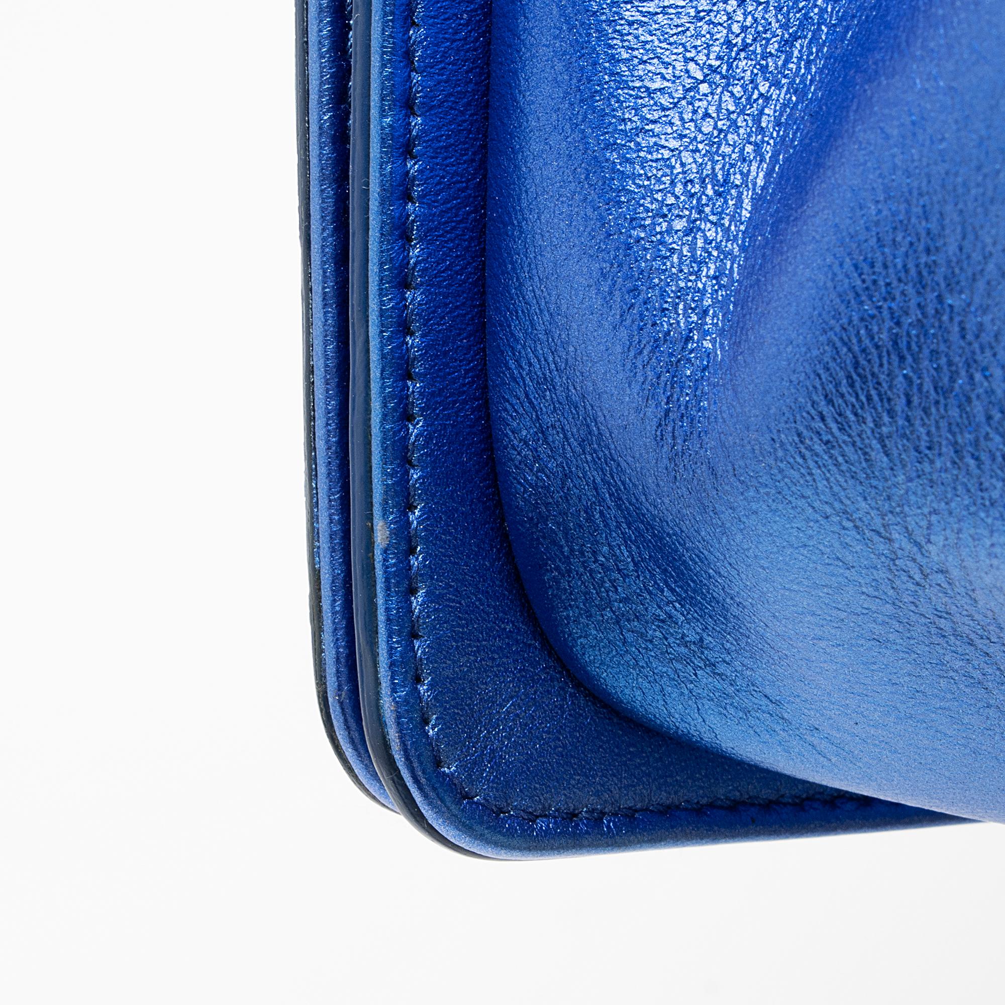 Chanel Metallic Patent Leather Old Medium Boy Bag