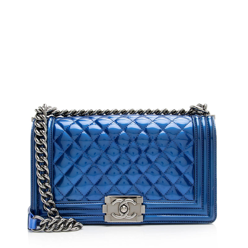 Chanel Grey Quilted Patent Leather Medium Just Mademoiselle Bowler Bag  Chanel | The Luxury Closet