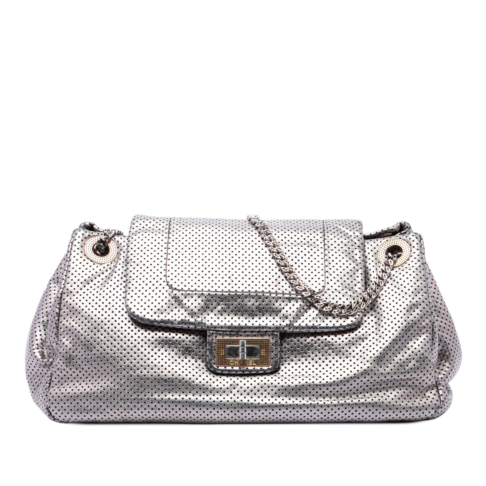 Chanel Metallic Perforated Calfskin Reissue 2.55 Drill Accordion Flap
