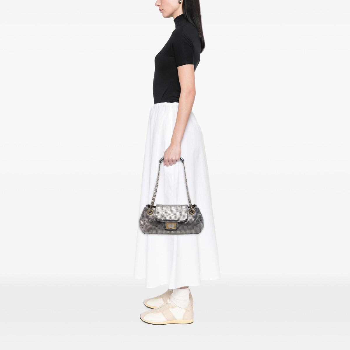 Chanel Metallic Perforated Calfskin Reissue 2.55 Drill Accordion Flap