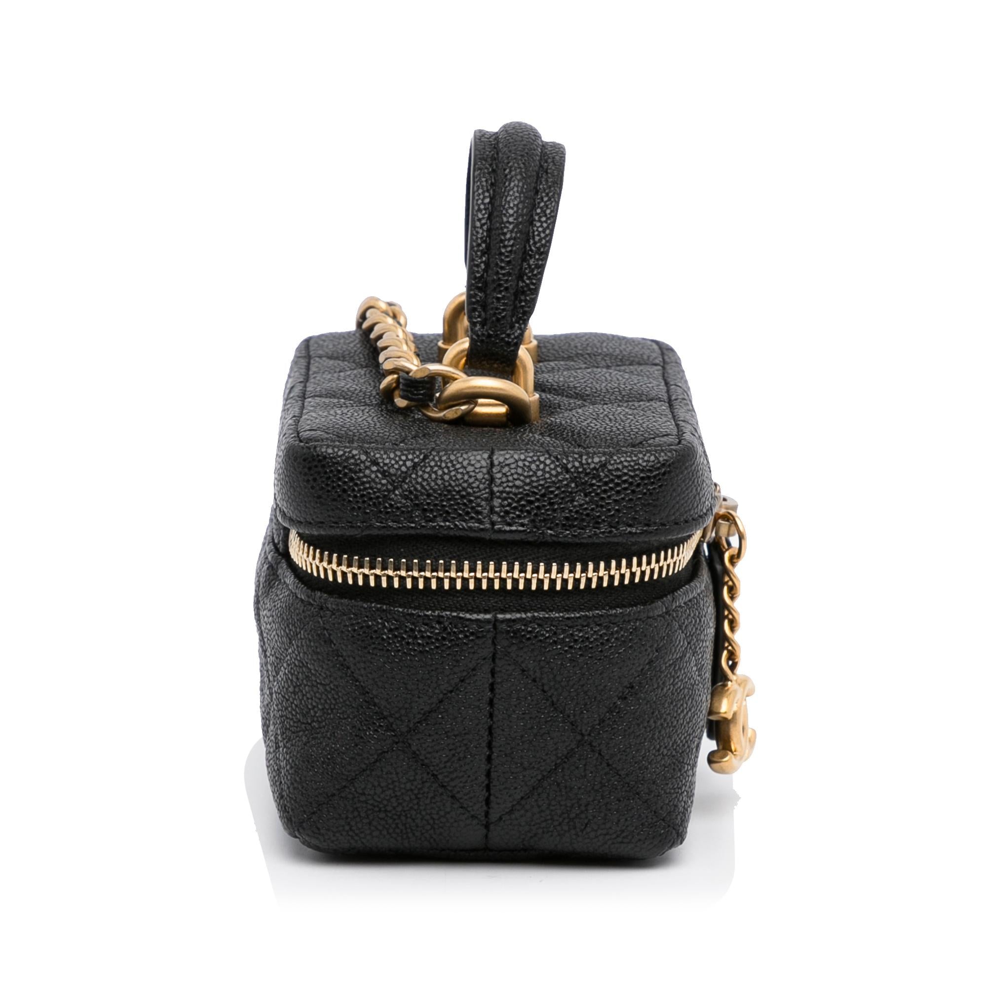 Chanel Micro Caviar Vanity Case with Chain
