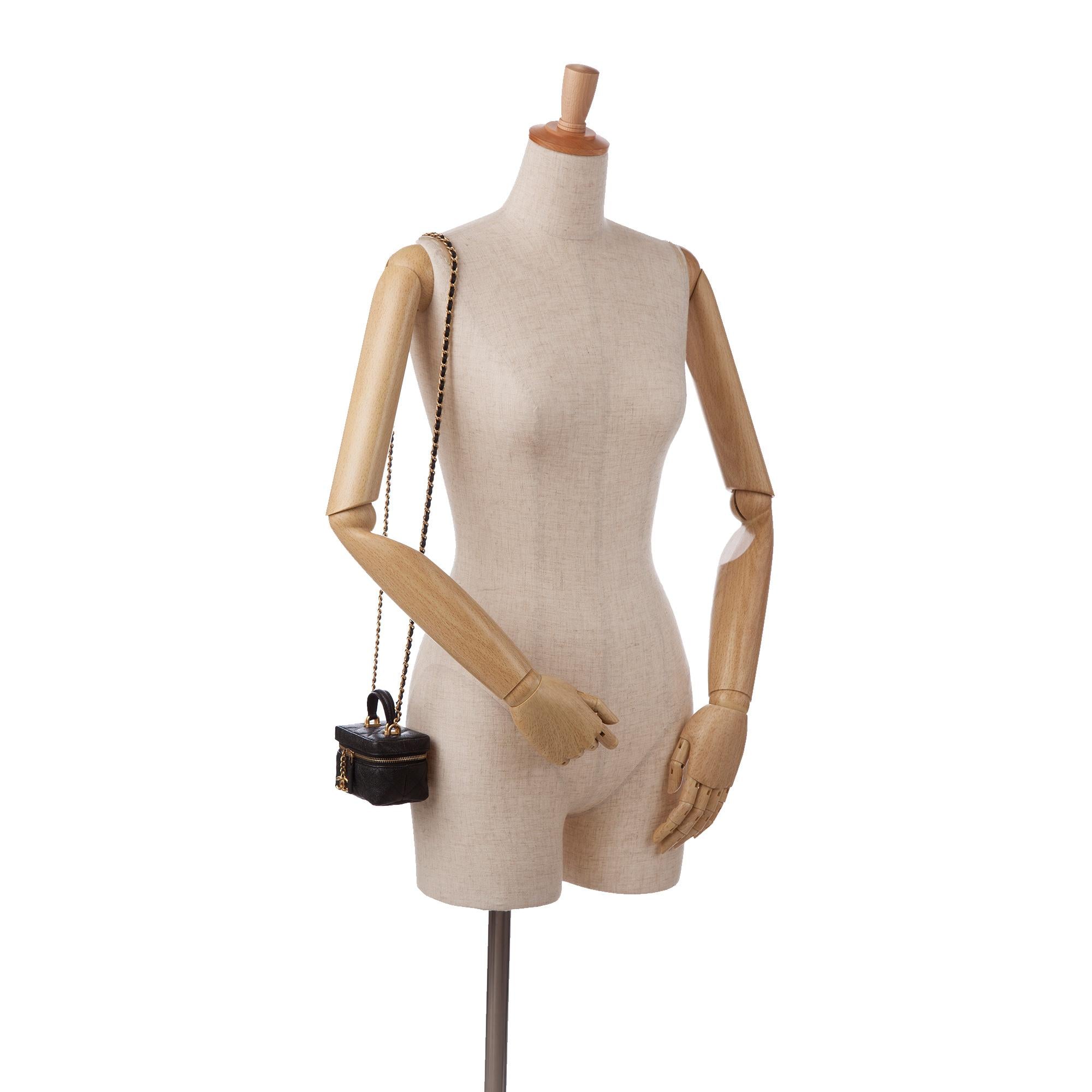 Chanel Micro Caviar Vanity Case with Chain