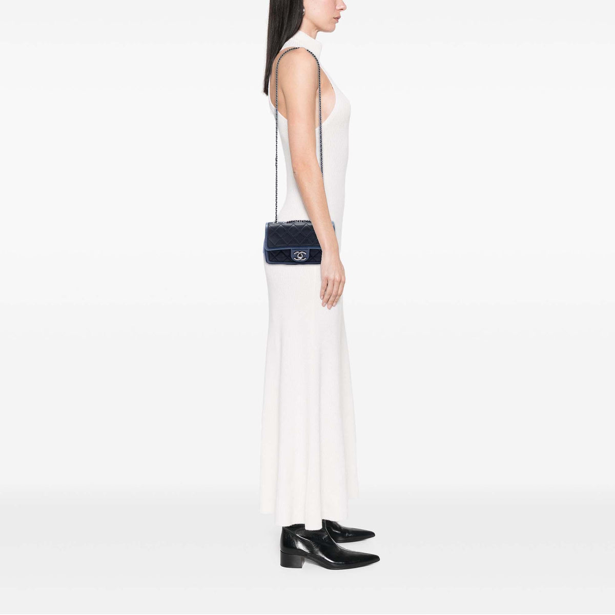 Chanel Mini Bicolor Lambskin Graphic Flap