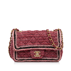 Chanel Mini Braided Classic Tweed Single Flap Bag (SHG-lsYBtL