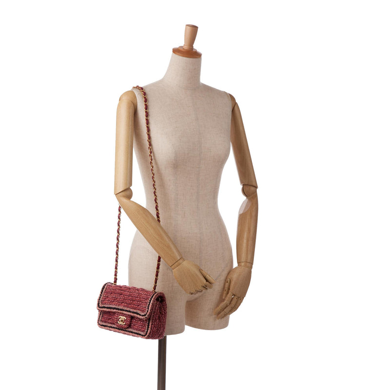 Chanel Mini Braided Classic Tweed Single Flap Bag (SHG-lsYBtL