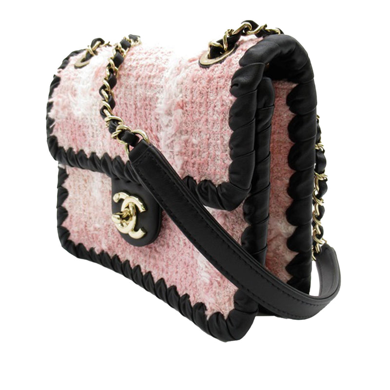 Chanel Mini Braided Classic Tweed Single Flap Bag (SHG-J3zNOx)