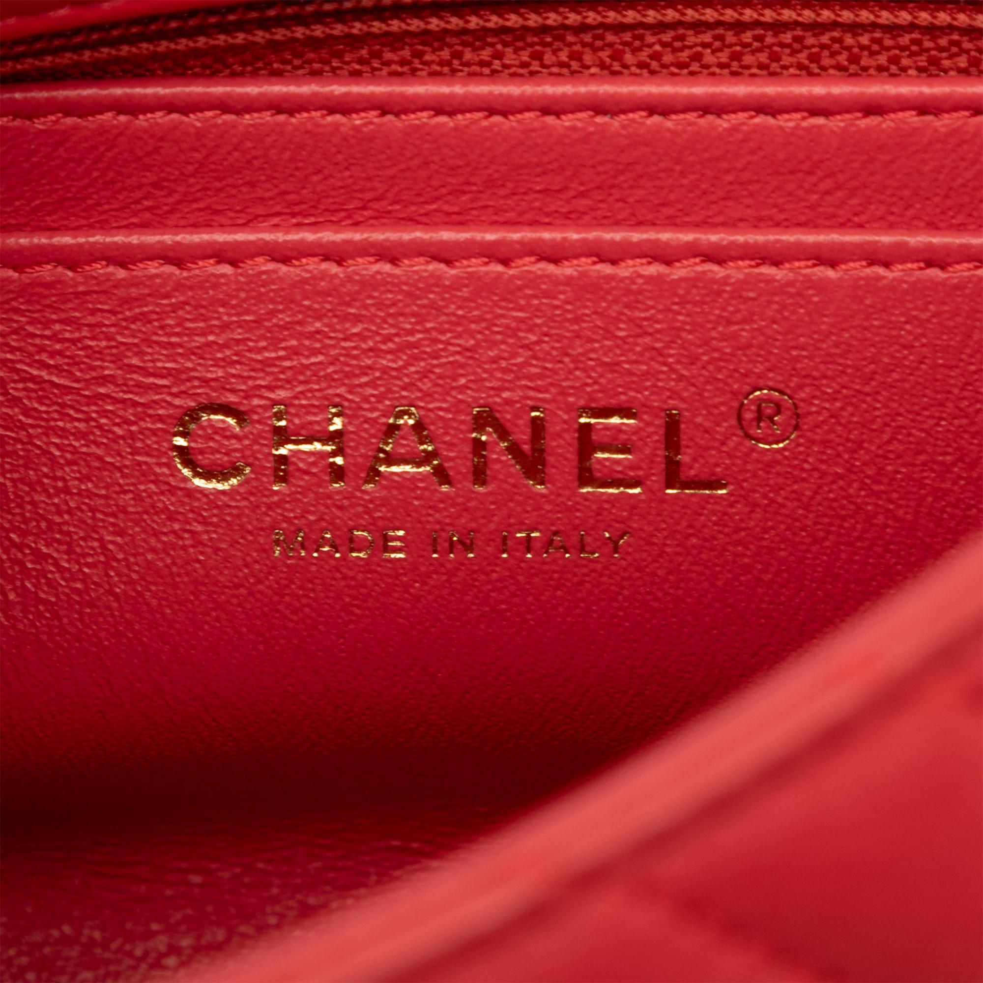 Chanel Mini CC Chevron Lambskin Reversed Round Flap