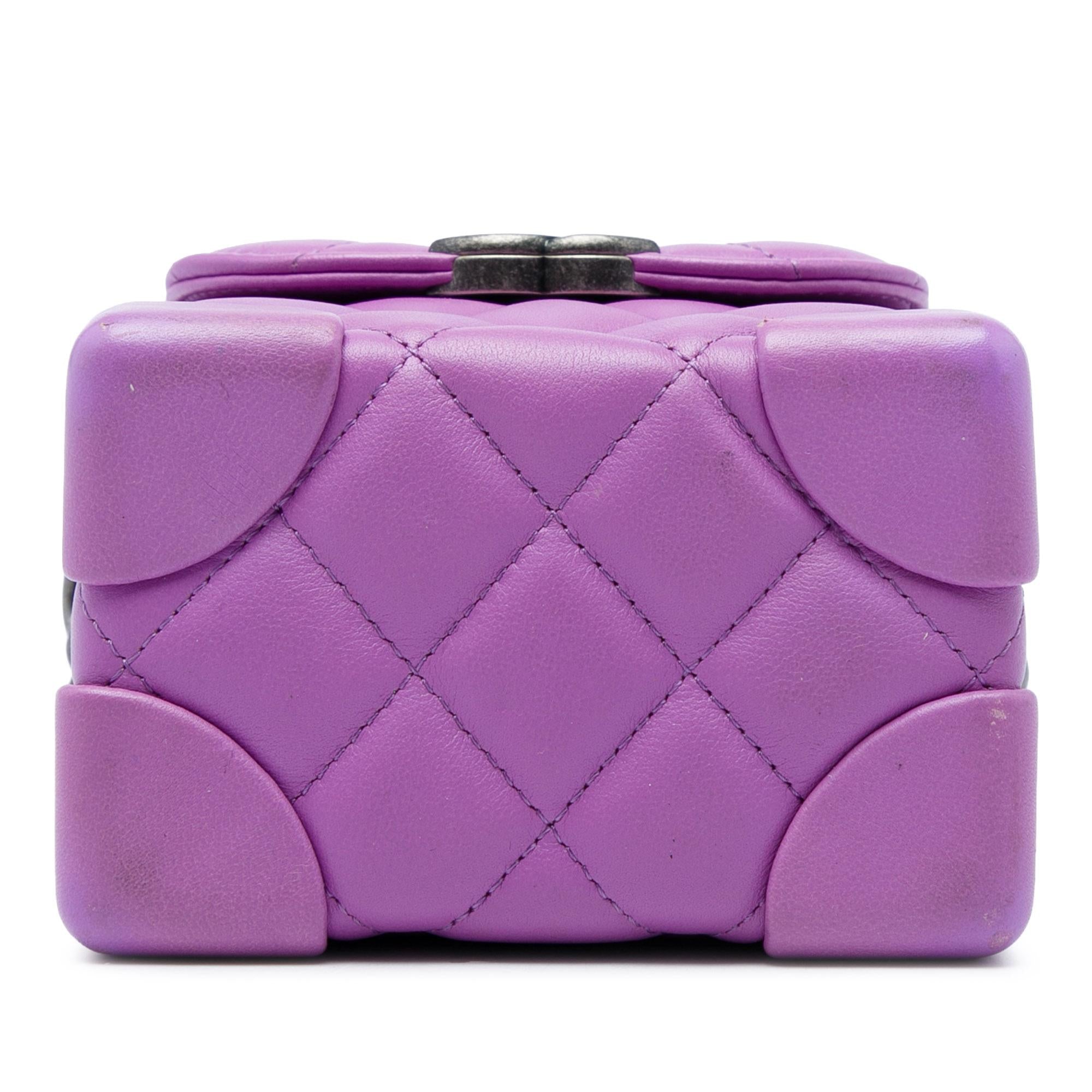 Chanel Mini CC Quilted Lambskin Trunk Like Box Crossbody