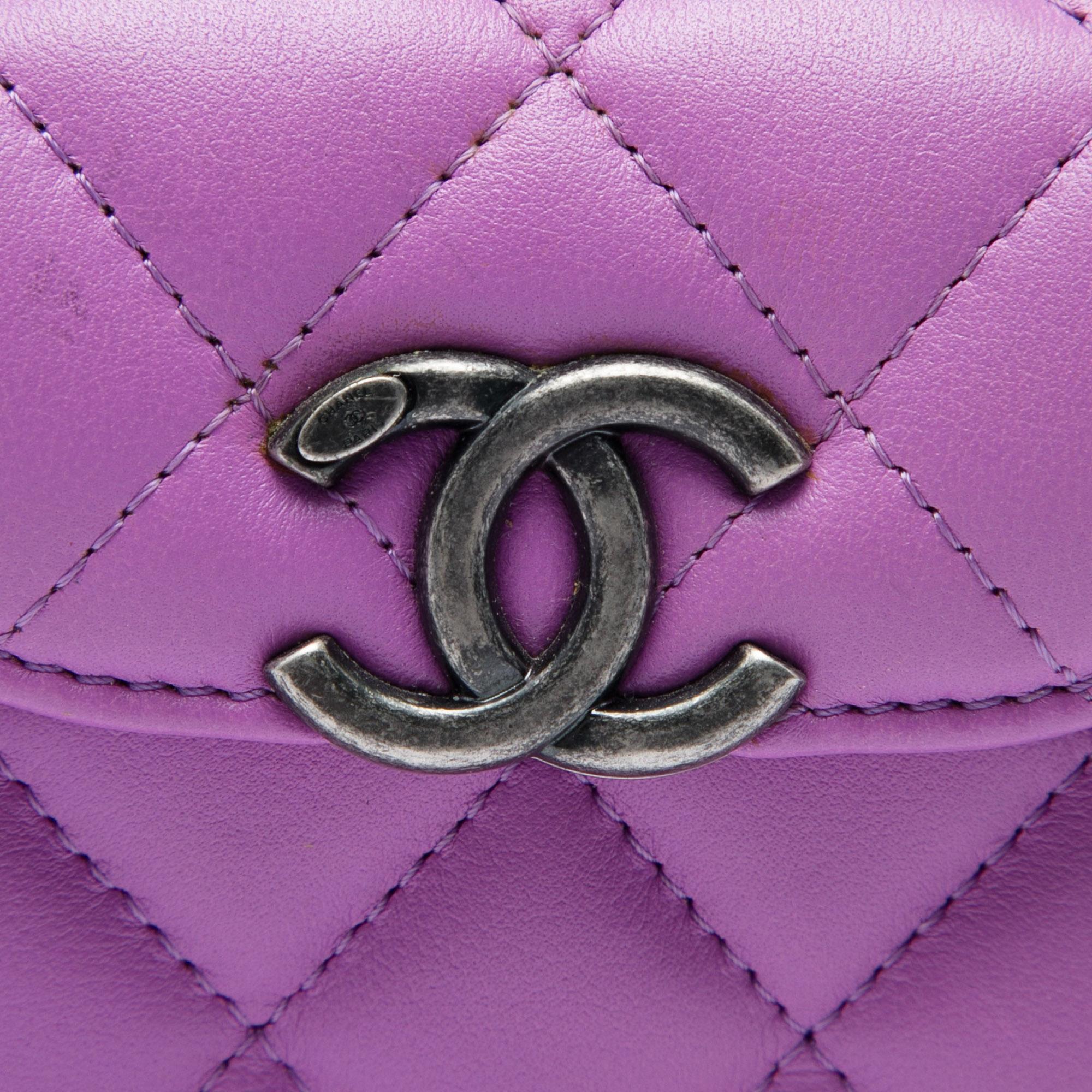 Chanel Mini CC Quilted Lambskin Trunk Like Box Crossbody