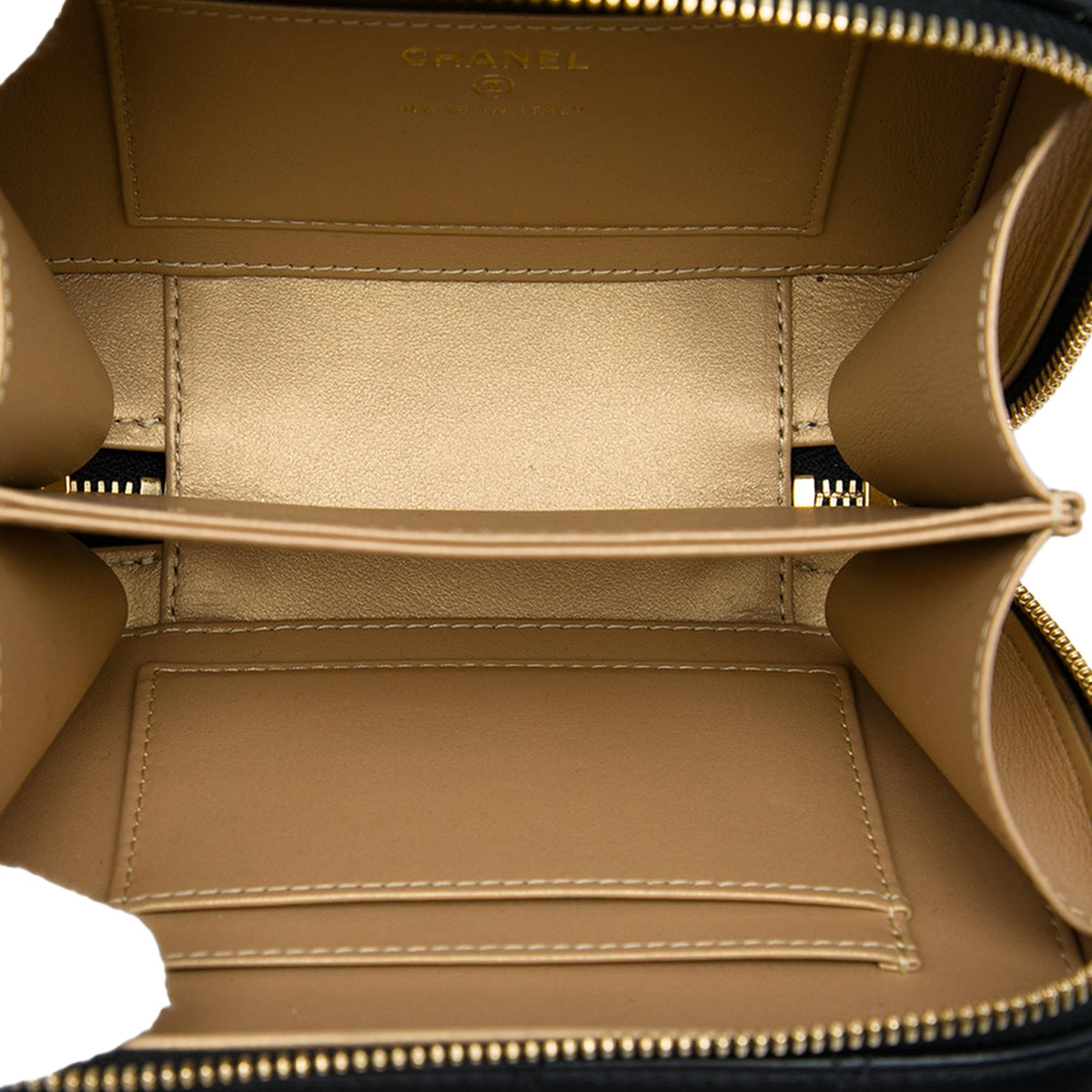 Chanel Mini CC Quilted Lambskin and Golden Plate Vanity Crossbody