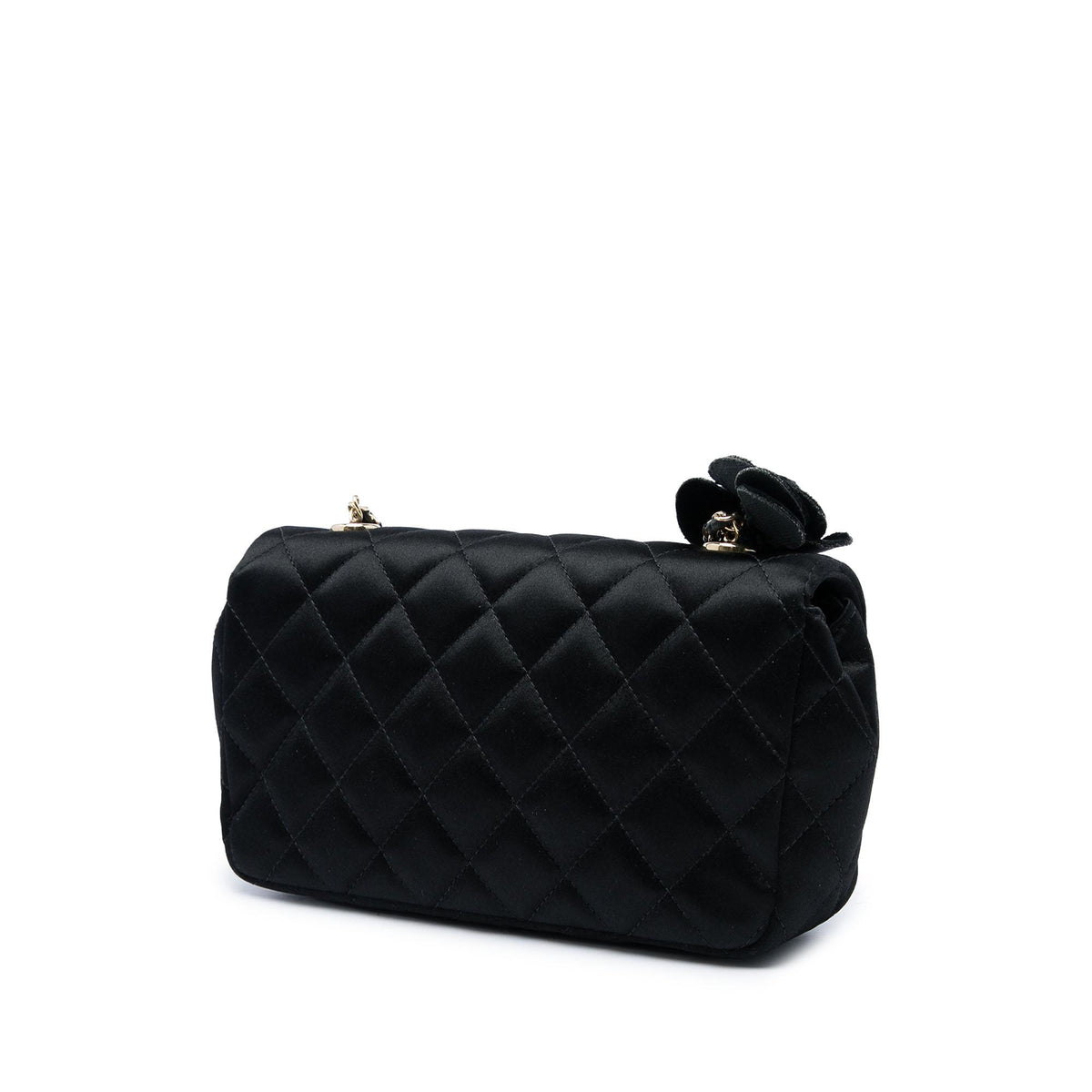 Chanel Mini CC Quilted Satin Camellia Flap