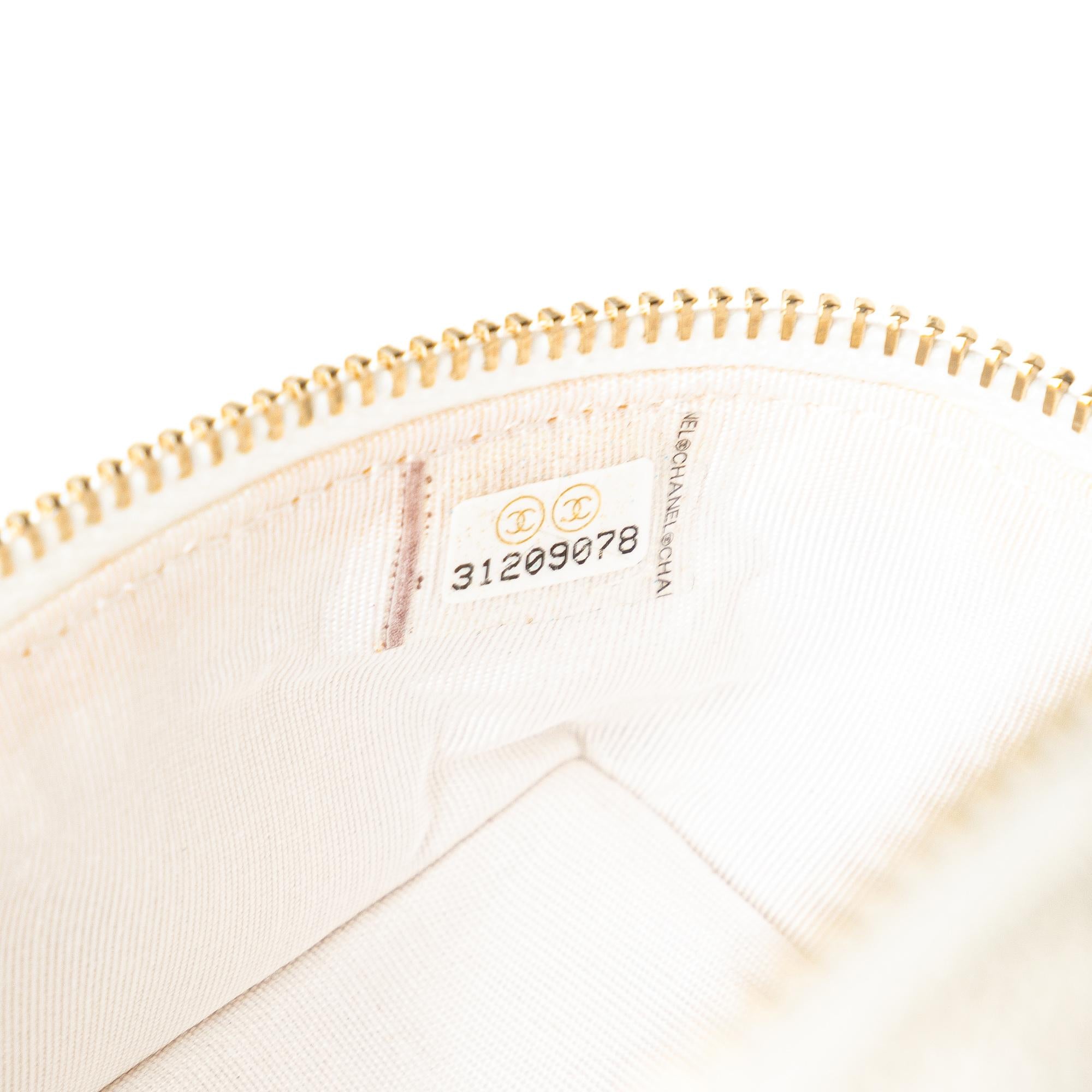 Chanel Mini Caviar Chain Zip Around Vanity Case