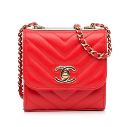 Trendy CC Chanel Mini Flap Bag Red Leather ref.262912 - Joli Closet