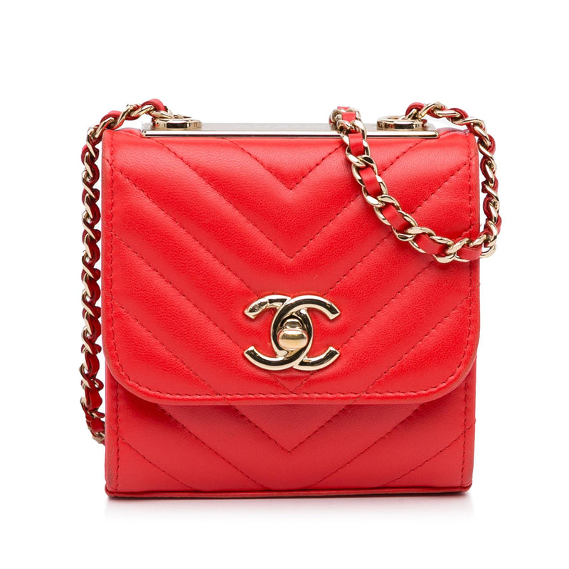 Chanel Caviar Leather Quilted and Chevron Pouch (18C) - The Palm