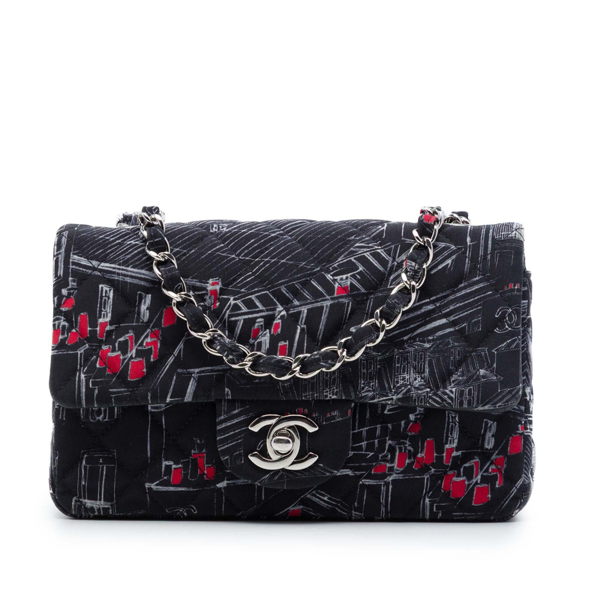 Chanel Mini Classic Canvas Parisian Rooftop Single Flap