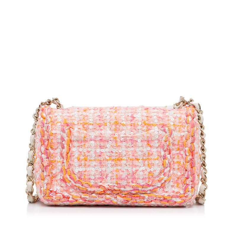 pink chanel tweed bag new