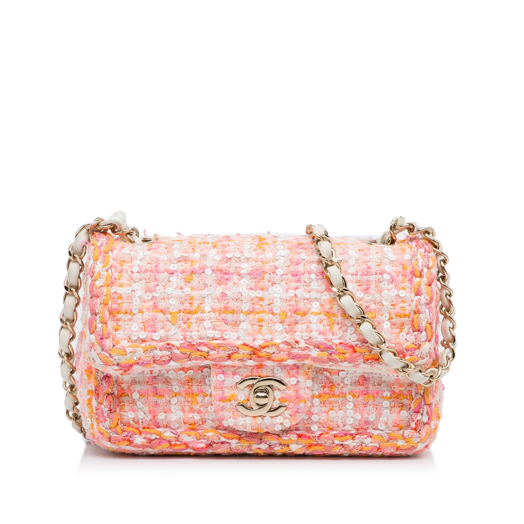 Chanel Coral Tweed Tote Bag