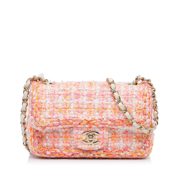 Chanel Mini Classic Embellished Tweed Flap Bag (SHG-xnY6RF) – LuxeDH