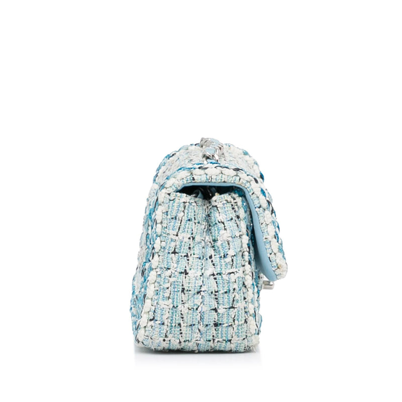 Pre-owned Chanel Tweed Backpack In Blue