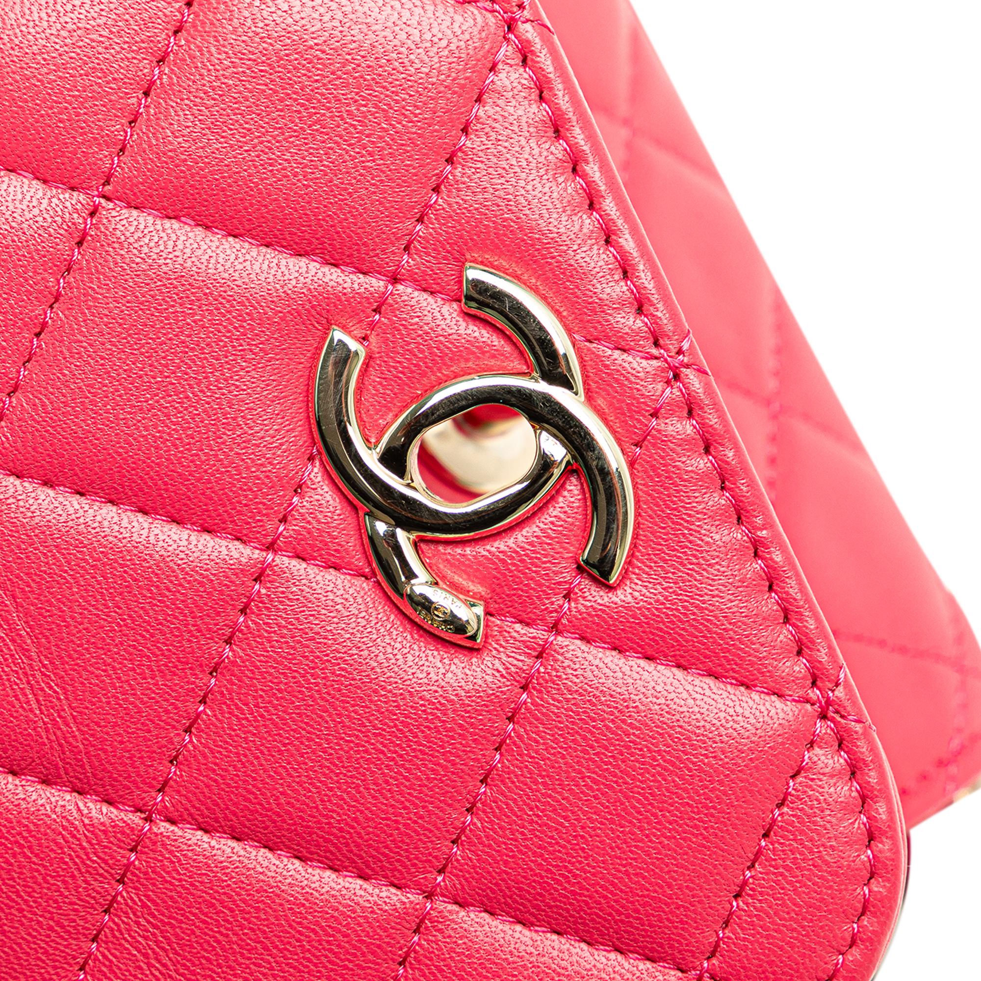 Chanel Mini Lambskin Trendy CC Clutch With Chain