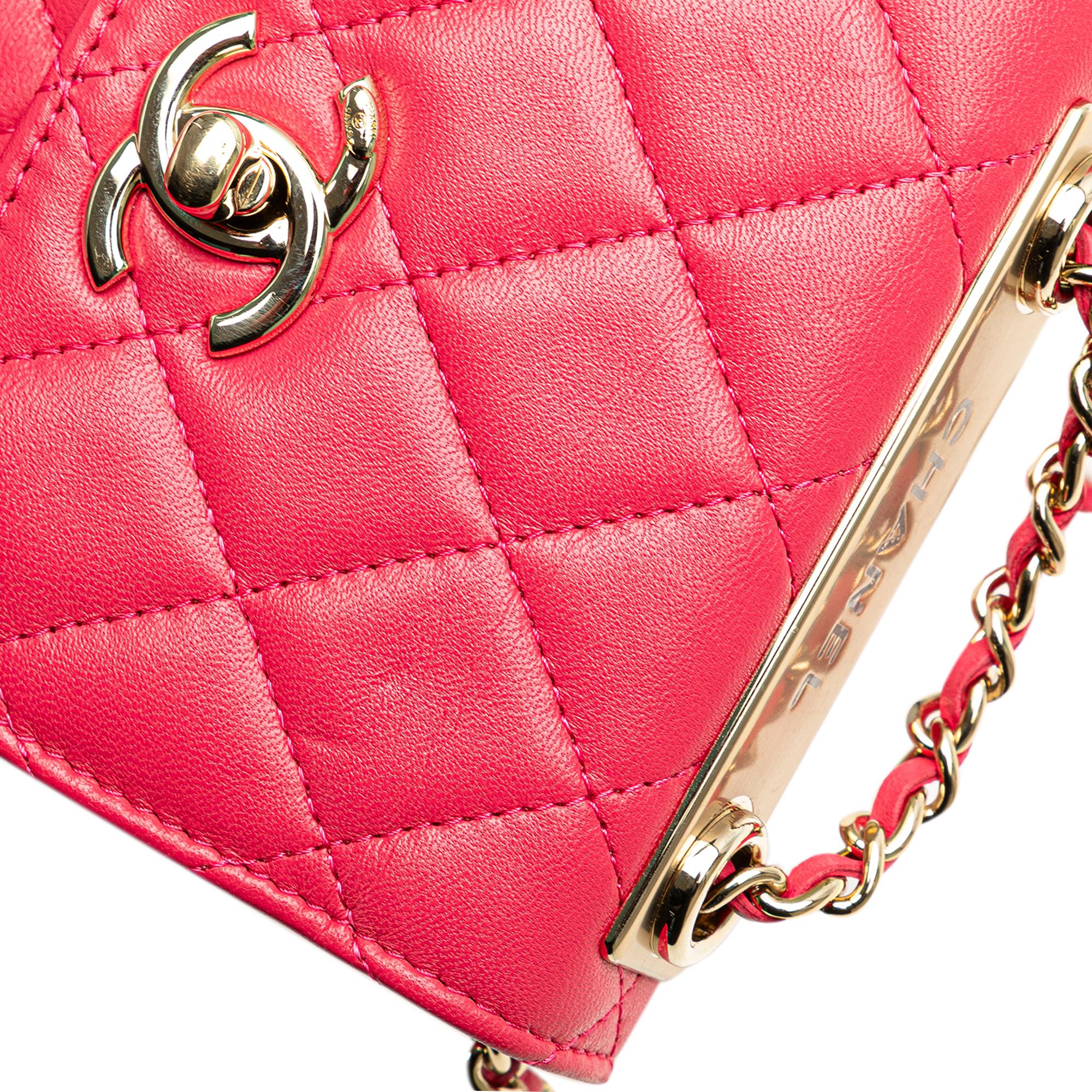 Chanel Mini Lambskin Trendy CC Clutch With Chain