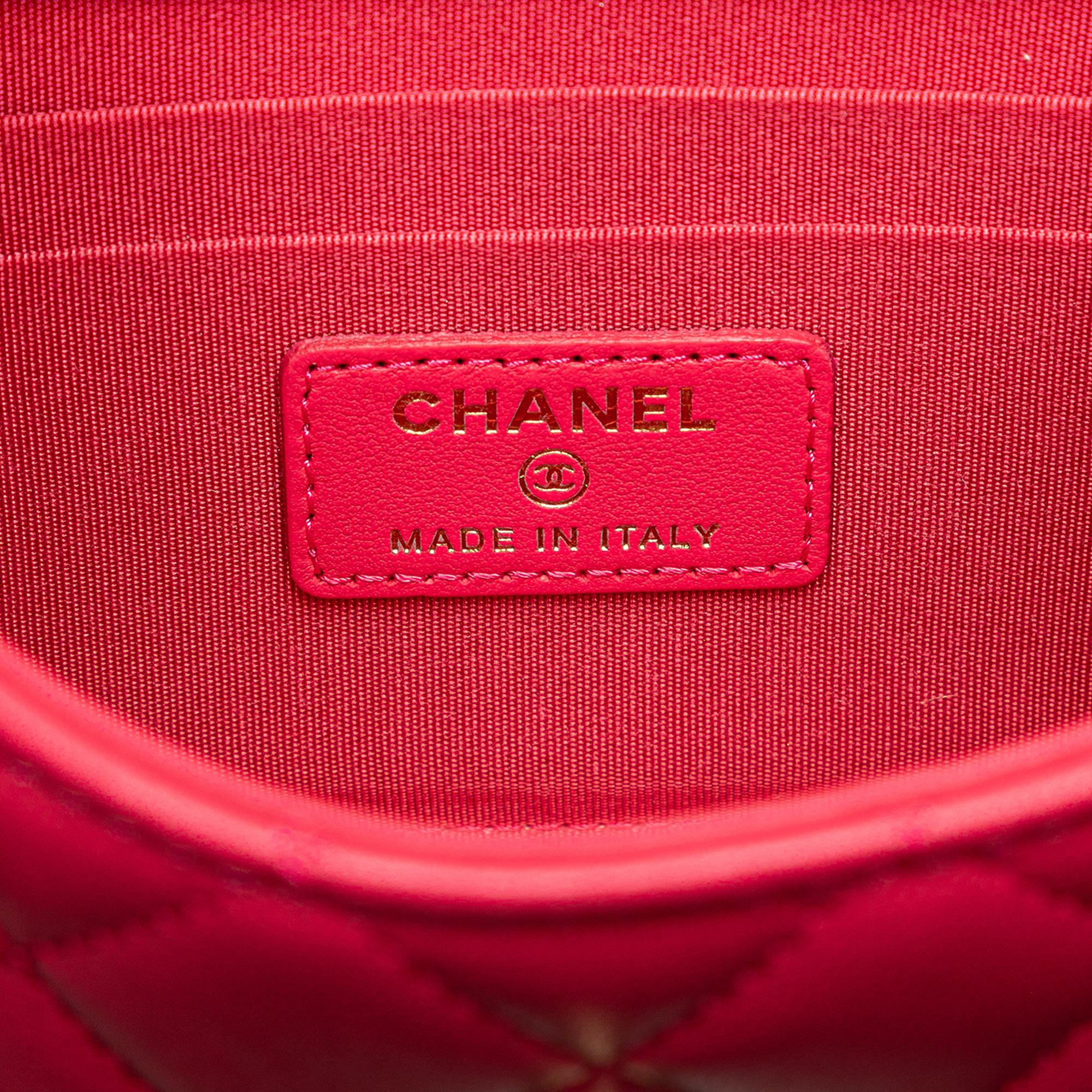 Chanel Mini Lambskin Trendy CC Clutch With Chain