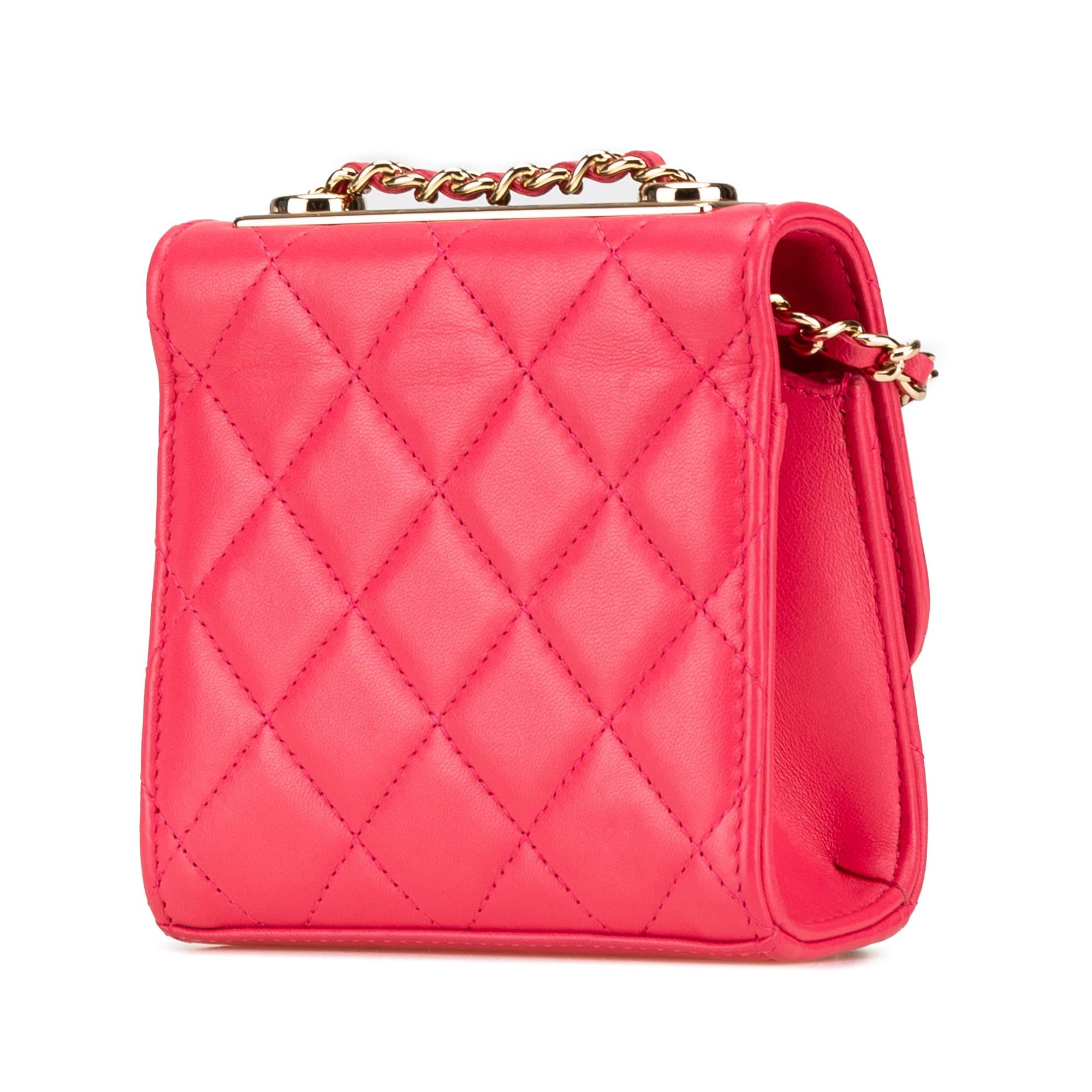 Chanel Mini Lambskin Trendy CC Clutch With Chain