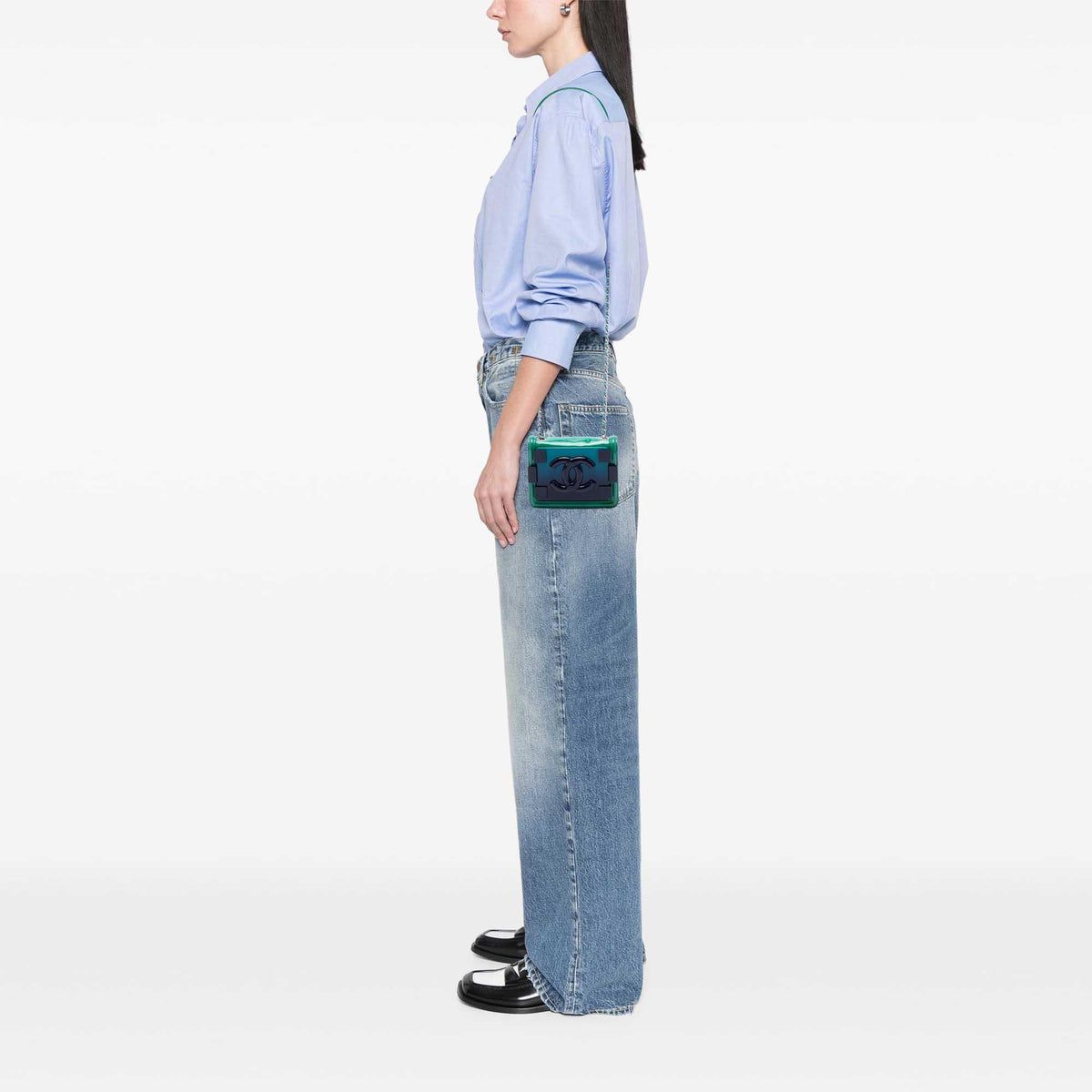 Chanel Mini Ombre Acrylic and Patent Boy Brick Flap