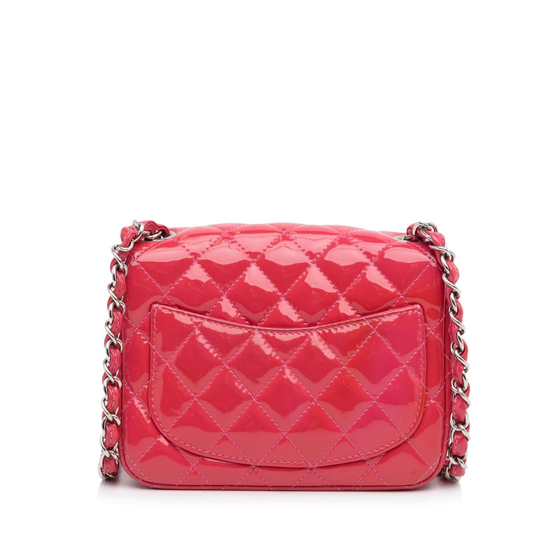 Chanel Pink Quilted Patent Leather Classic Square Mini Flap Bag - Yoogi's  Closet