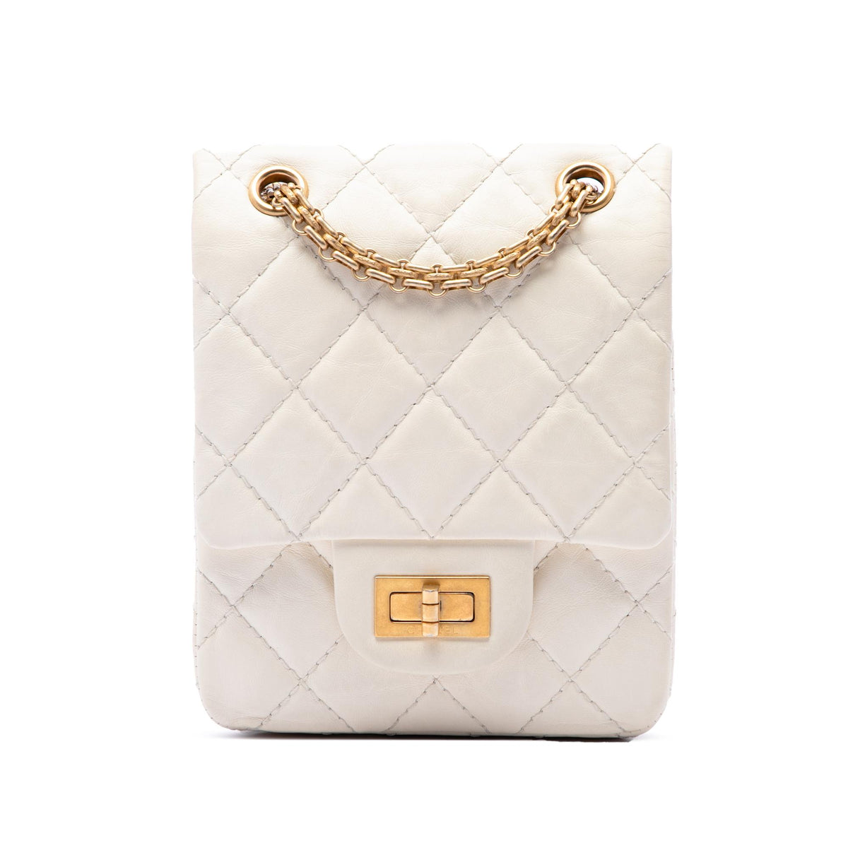 Chanel Mini Quilted Aged Calfskin 2.55 Reissue North South Flap
