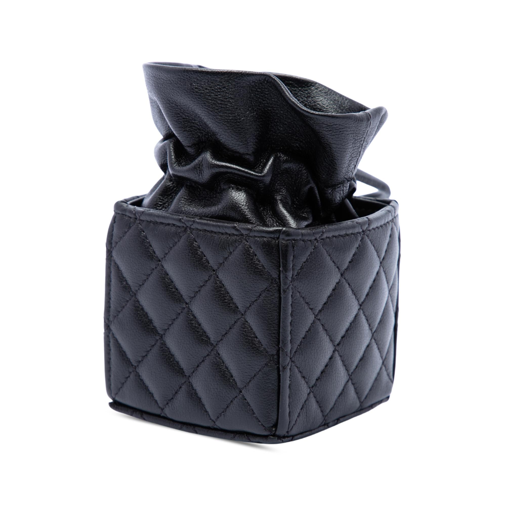 Chanel Mini Quilted Calfskin Drawstring Bucket Bag