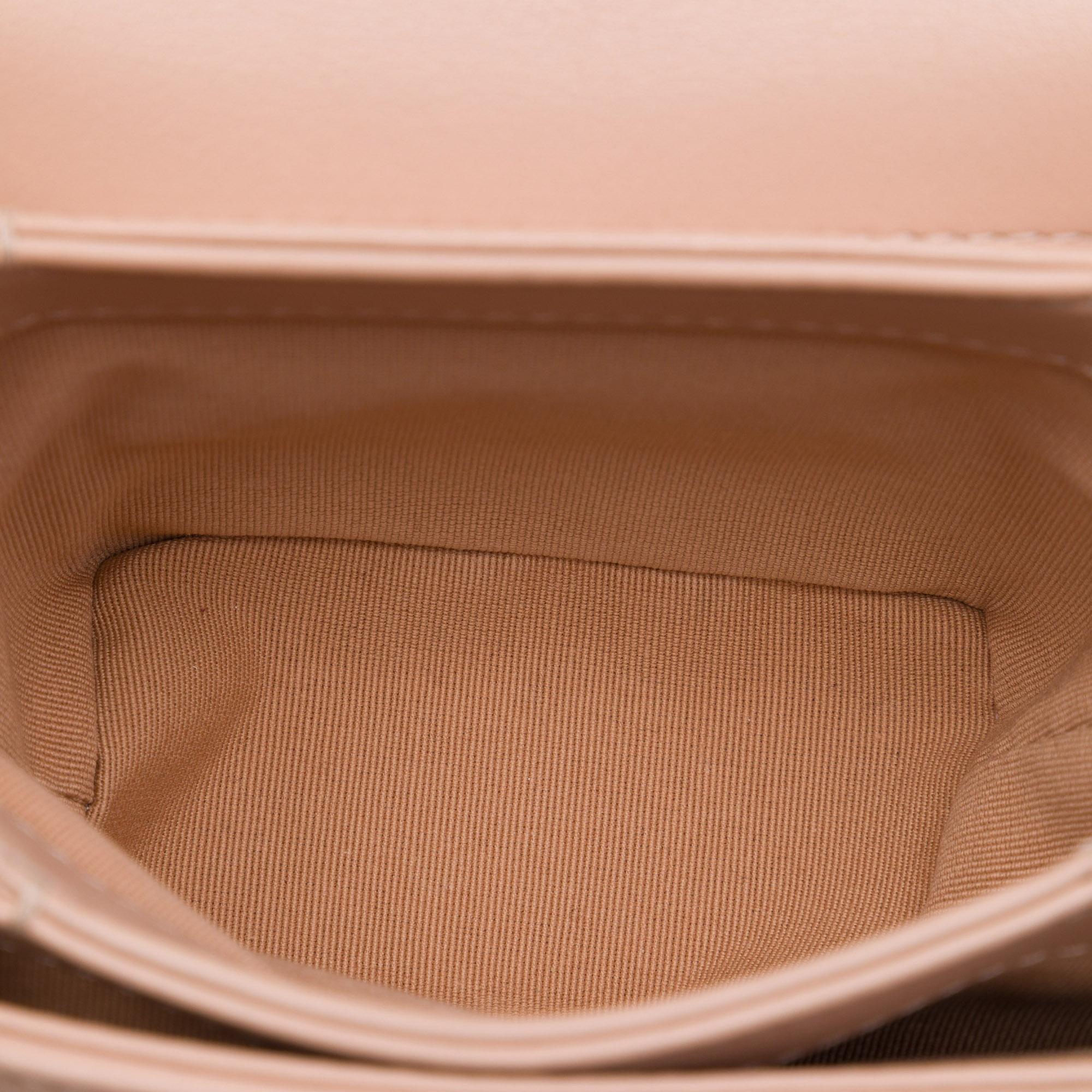 Chanel Mini Quilted Calfskin Pearl Boy Chain Flap