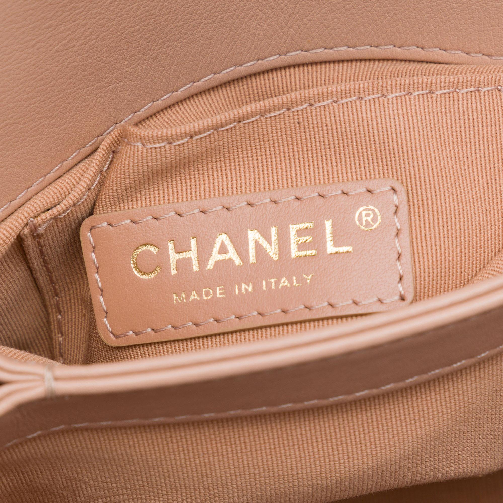 Chanel Mini Quilted Calfskin Pearl Boy Chain Flap