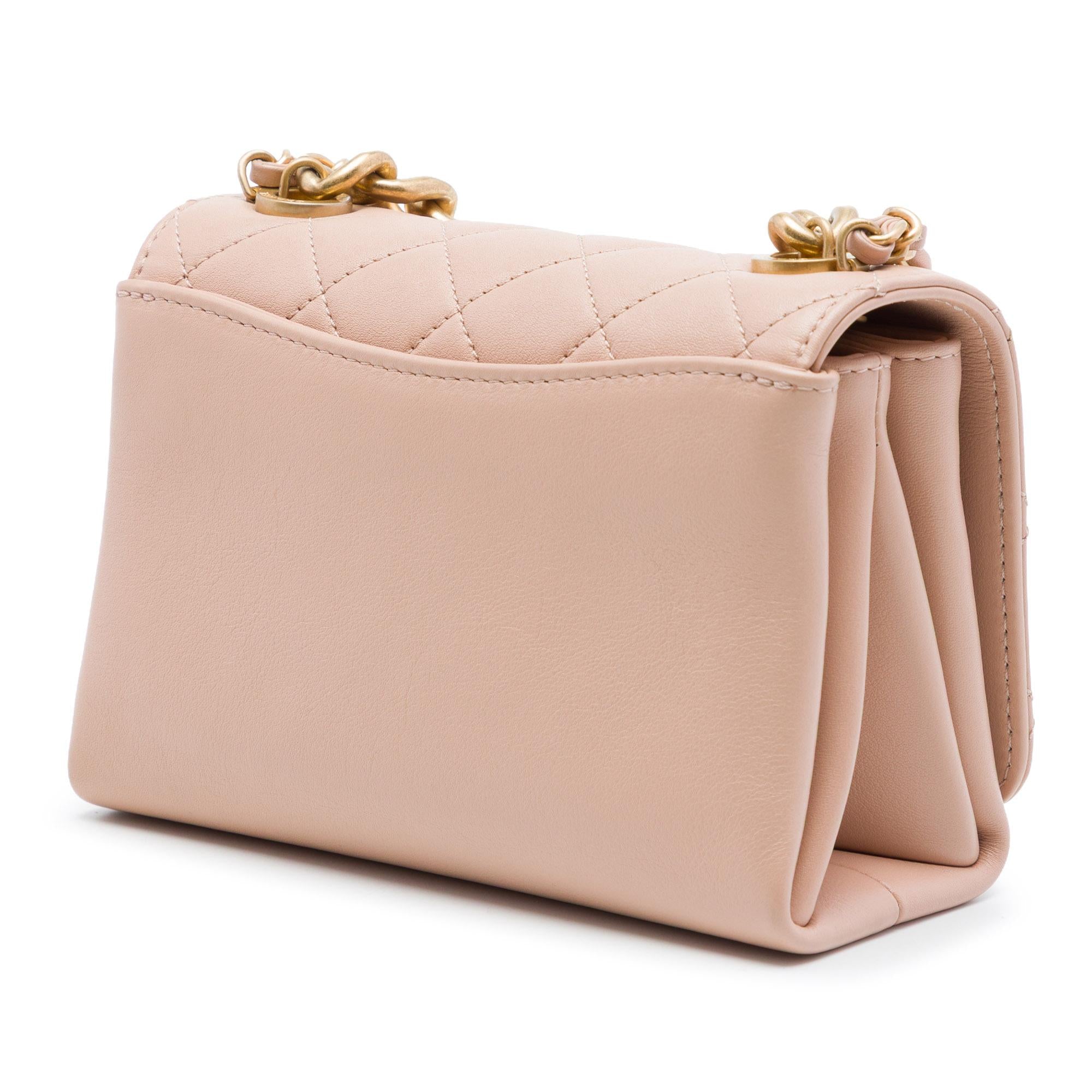 Chanel Mini Quilted Calfskin Pearl Boy Chain Flap